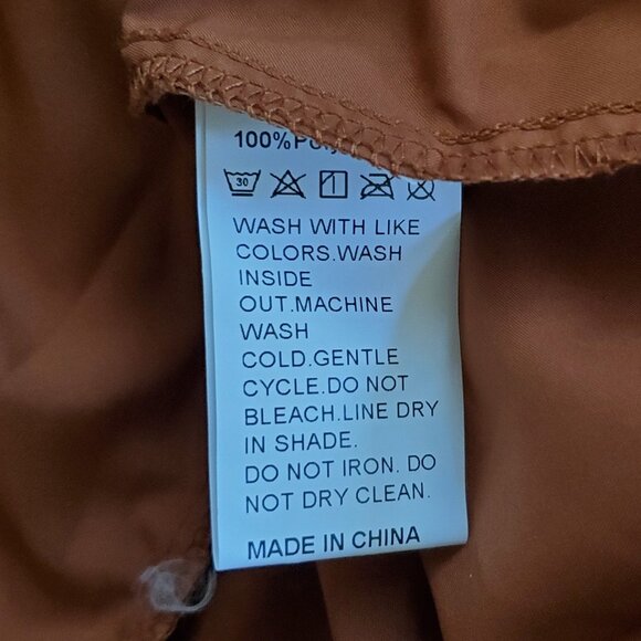 Tween Girls Floral Print Rust Tulle Dress with Woven Belt SZ 5Y - Picture 8 of 10